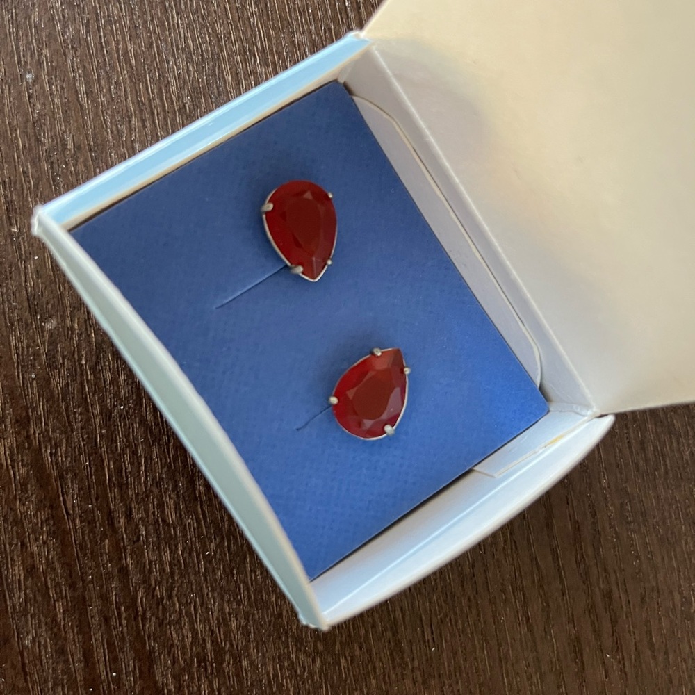Elegant Red Teardrop Earrings